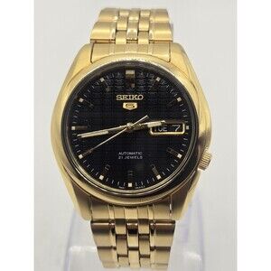 Seiko 5 Sports Men's Automatic Gold Tone Watch - SNK361K1. 37mm. 6.75" Band.